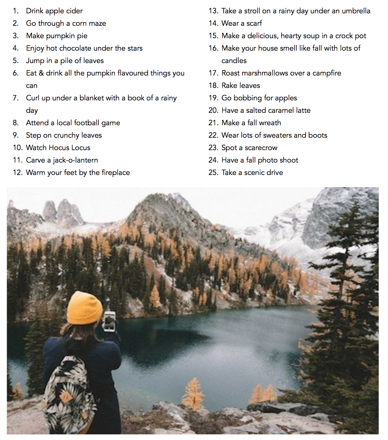 Autumn Bucket List