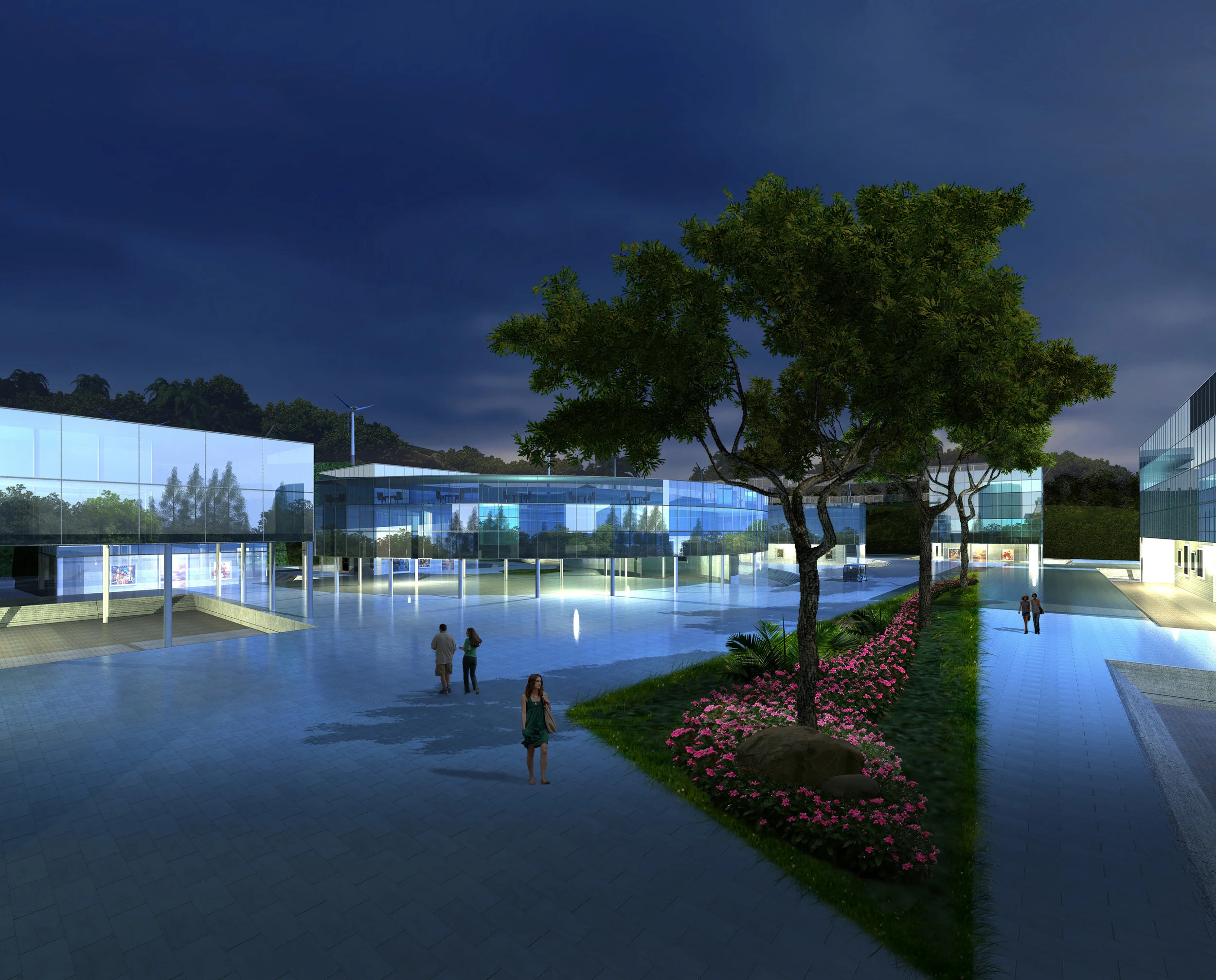 View of Plaza During Evening hours