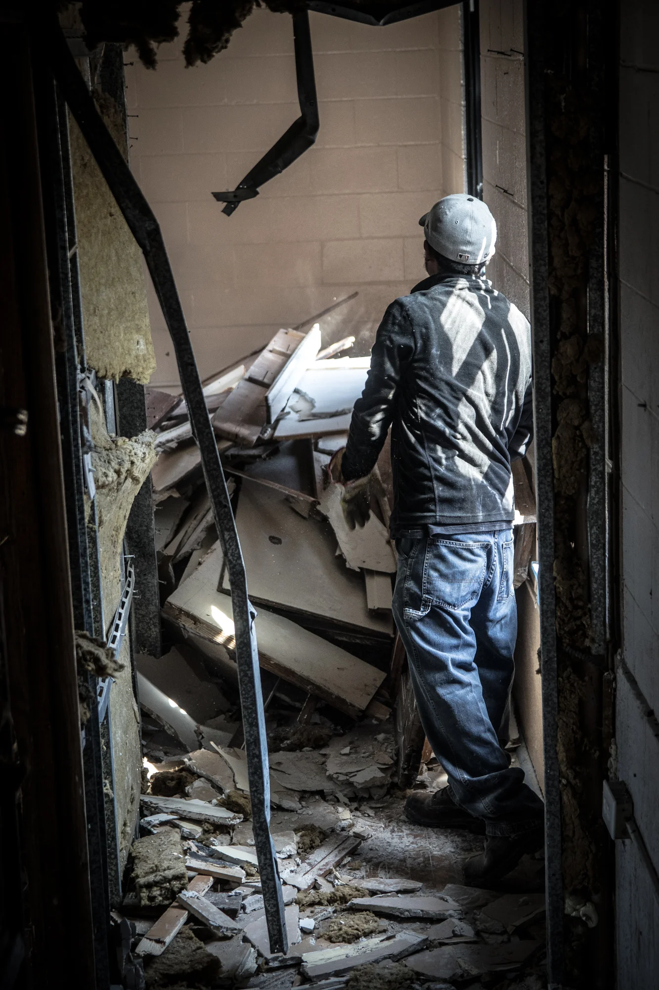 The removal of framing begins