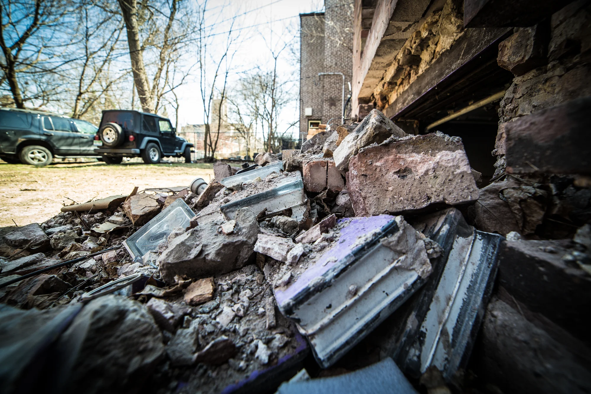 Masonry repair gets underway!