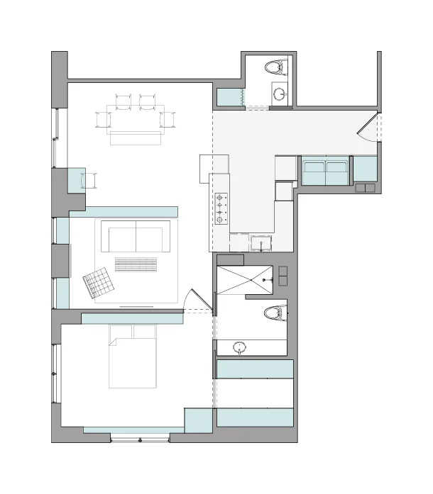Floor Plan Highlighting Storage Opportunities