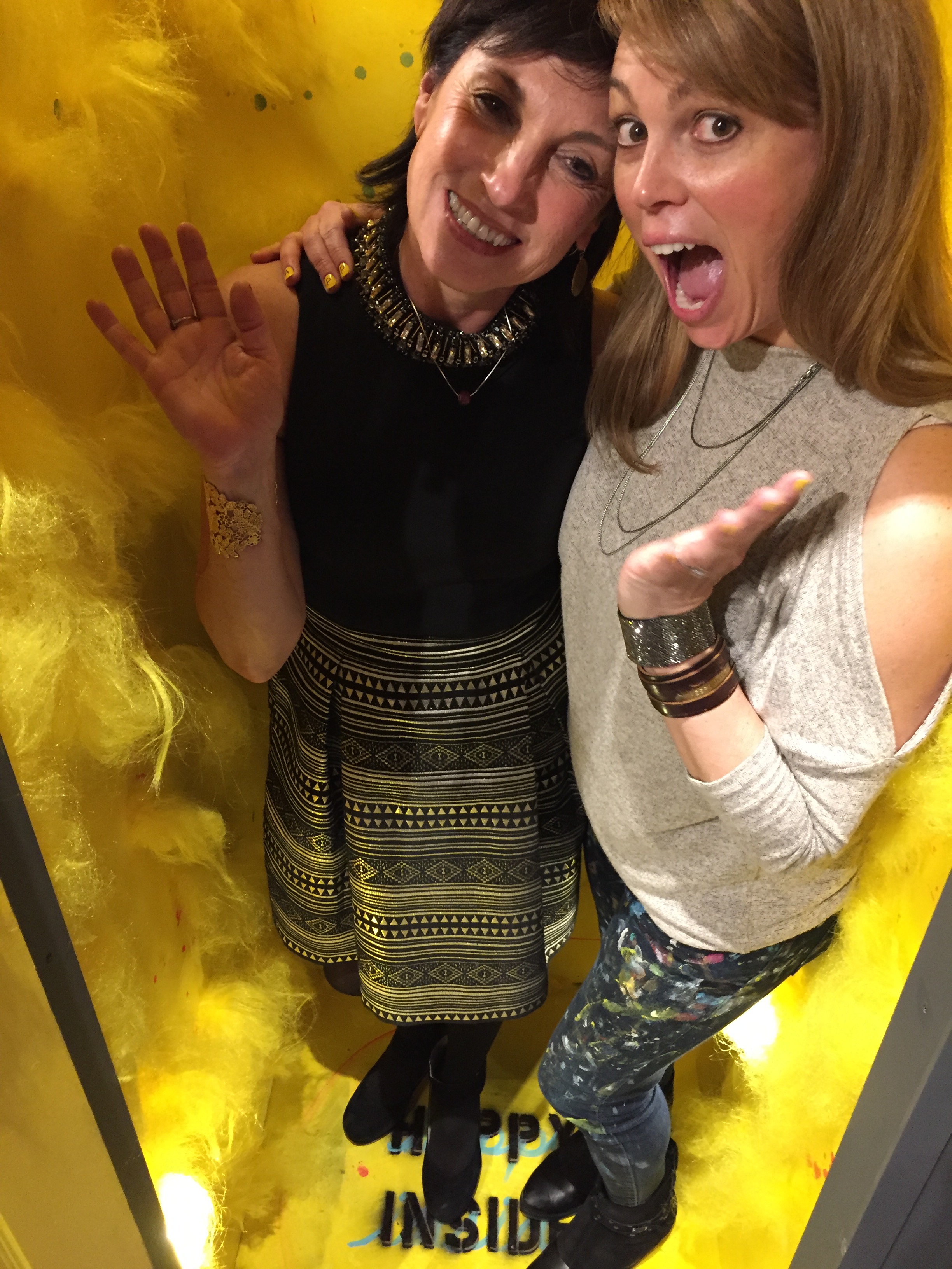Two talented ladies and a yellow furry happy place