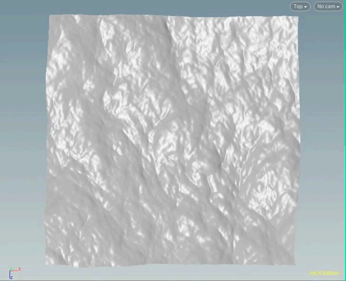 A top-down view of the ocean spectrum being instanced onto the template points.