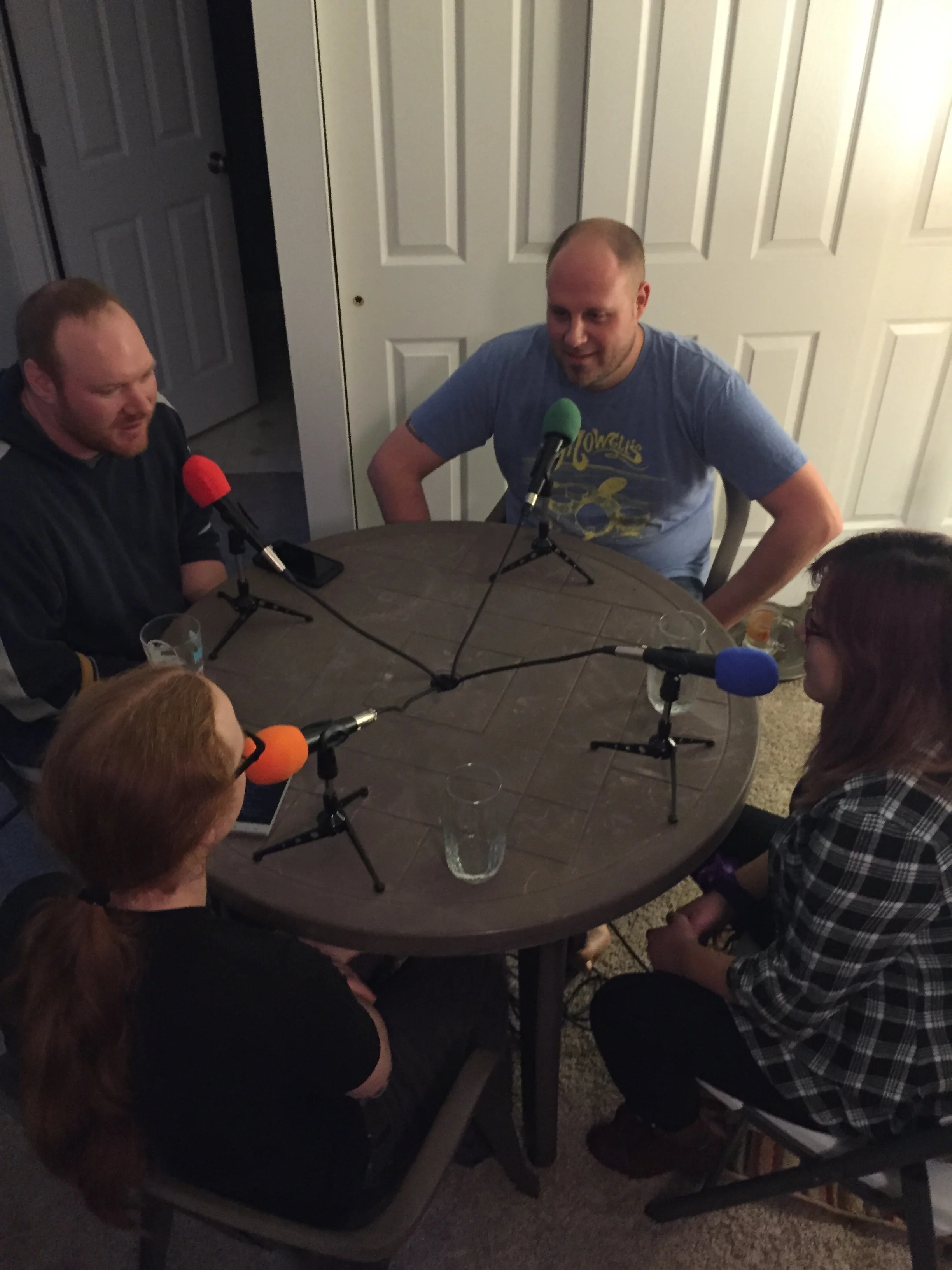  About to record with Andy McDonald and Melanie Meyer. 