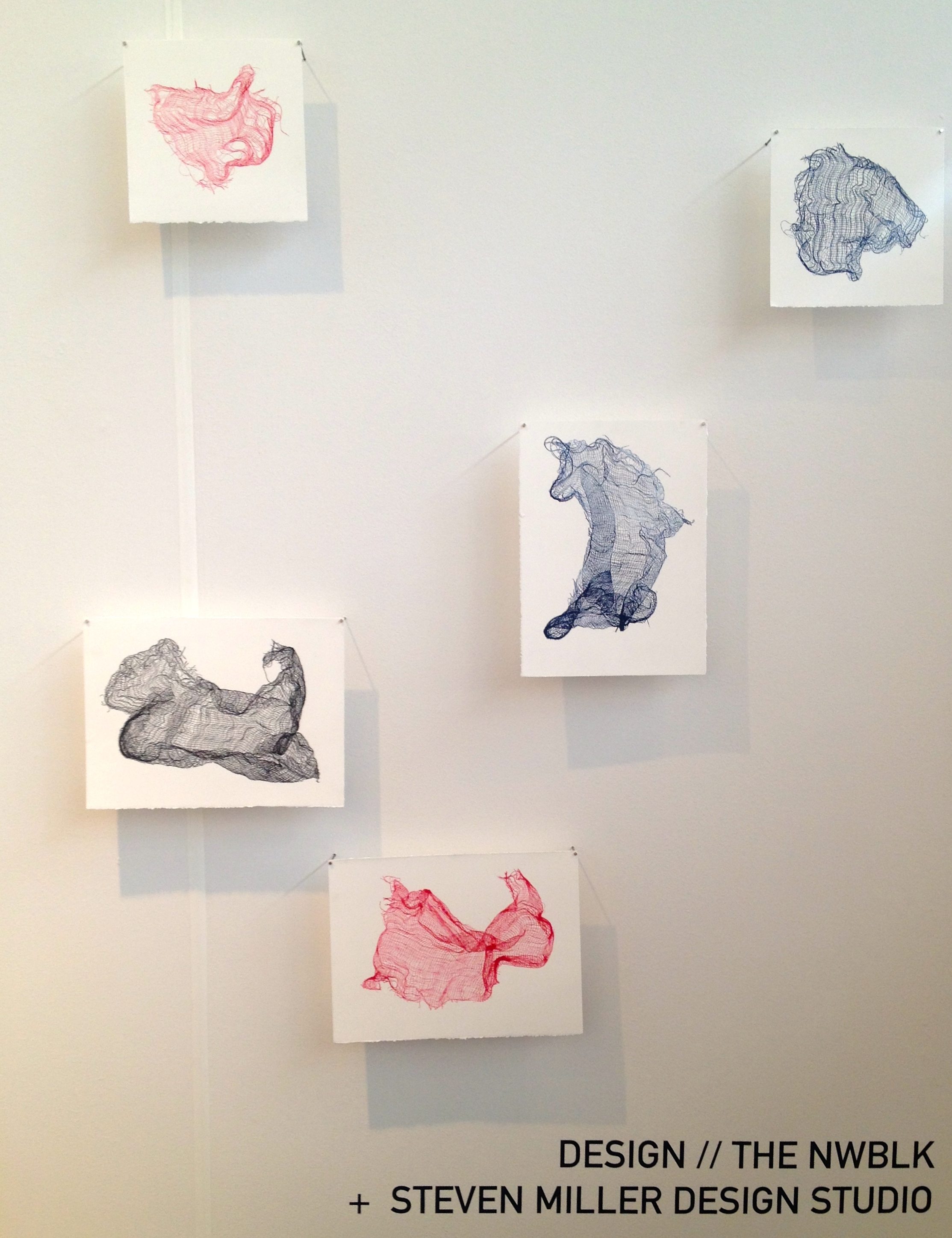  These drawing are&nbsp;made dipping linen in ink then pressed against paper. 