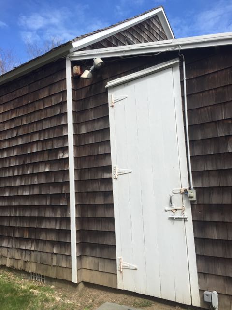 The door to Pollock's studio had to be replaced and heightened in order to accommodate his large canvases.