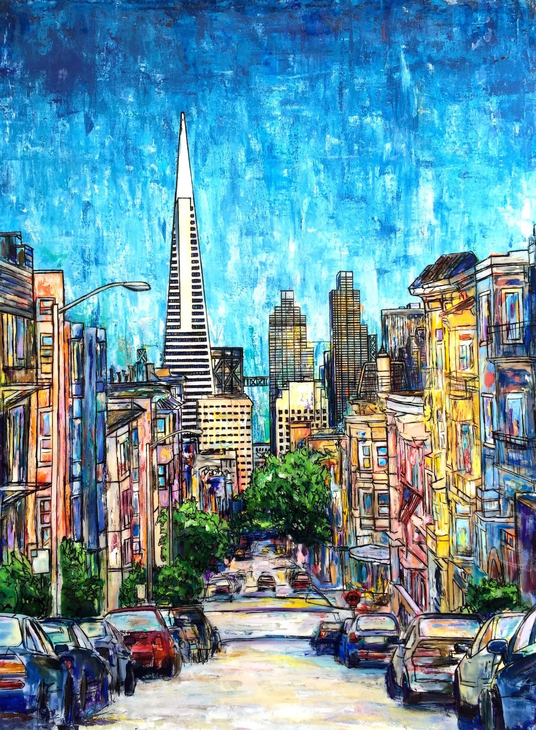 CLAY AND JONES (SAN FRANCISCO) 30 x 40" Acrylic, acetate, ink, and epoxy resin on canvas PRINTS AVAILABLE / ORIGINAL AVAILABLE