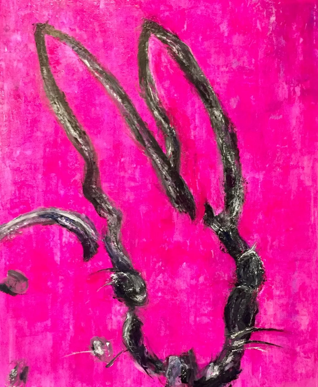Bunny (After Hunt Slonem) - Commission, 28 x 32", acrylic on canvas 2016