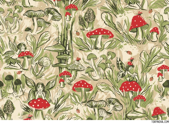 Mushroom Fairy Print | Torynova.com