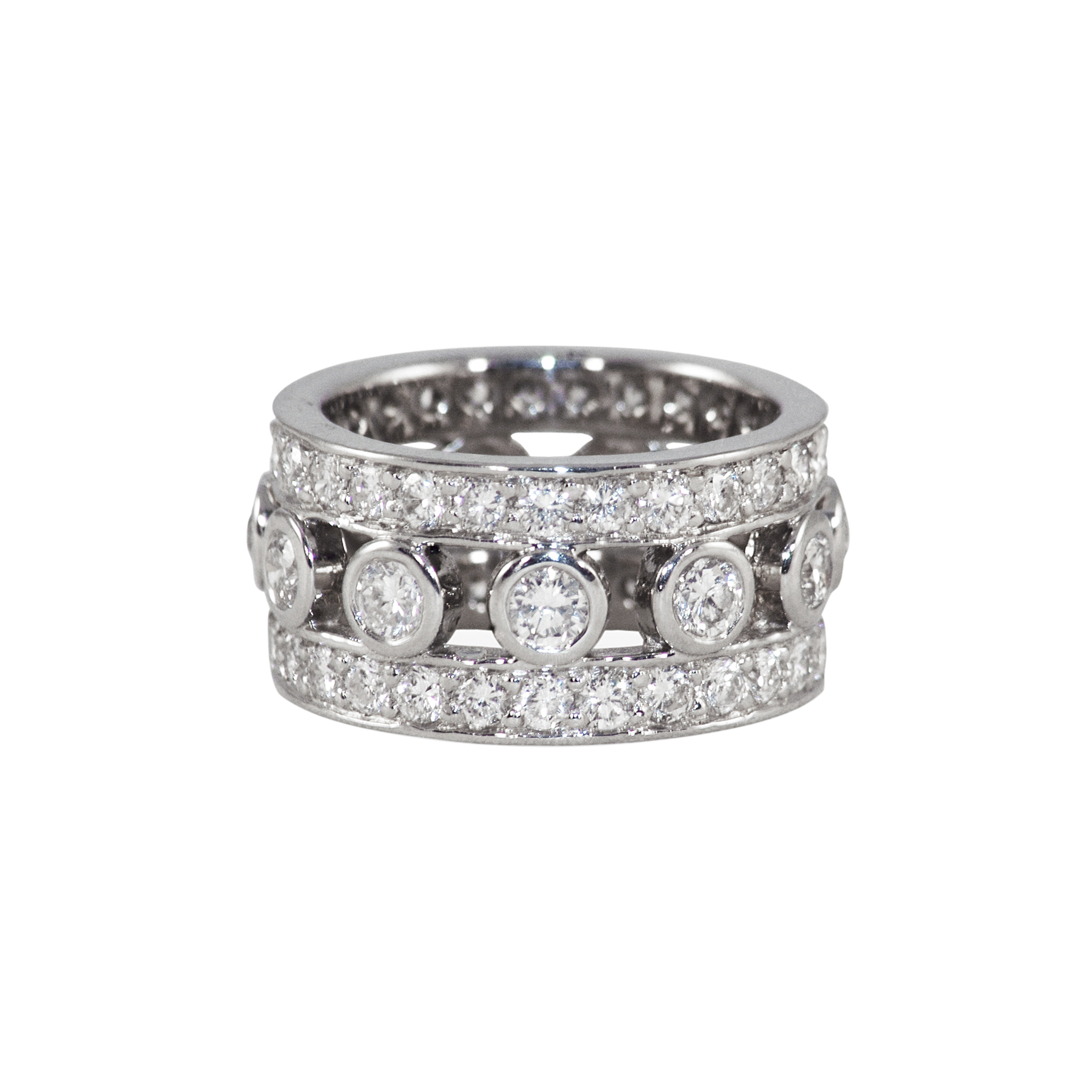 Once Loved, Loved again Platinum & Diamond Band Designed with diamonds from customer's wedding bands