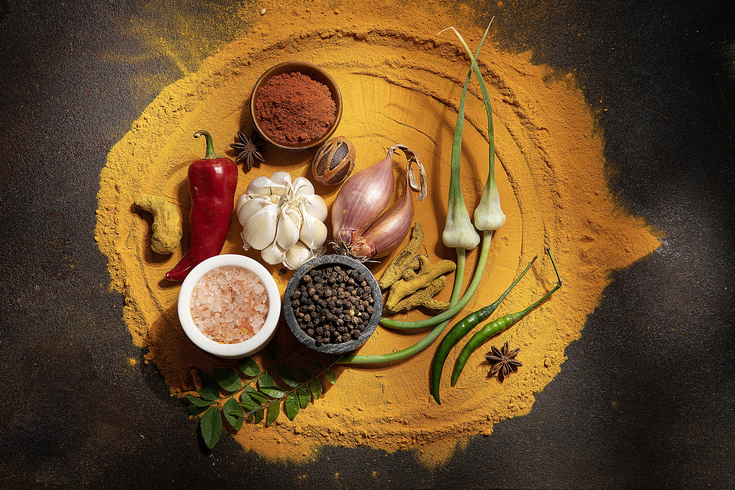 A riot of color and texture with spices  by Chicago food photographer