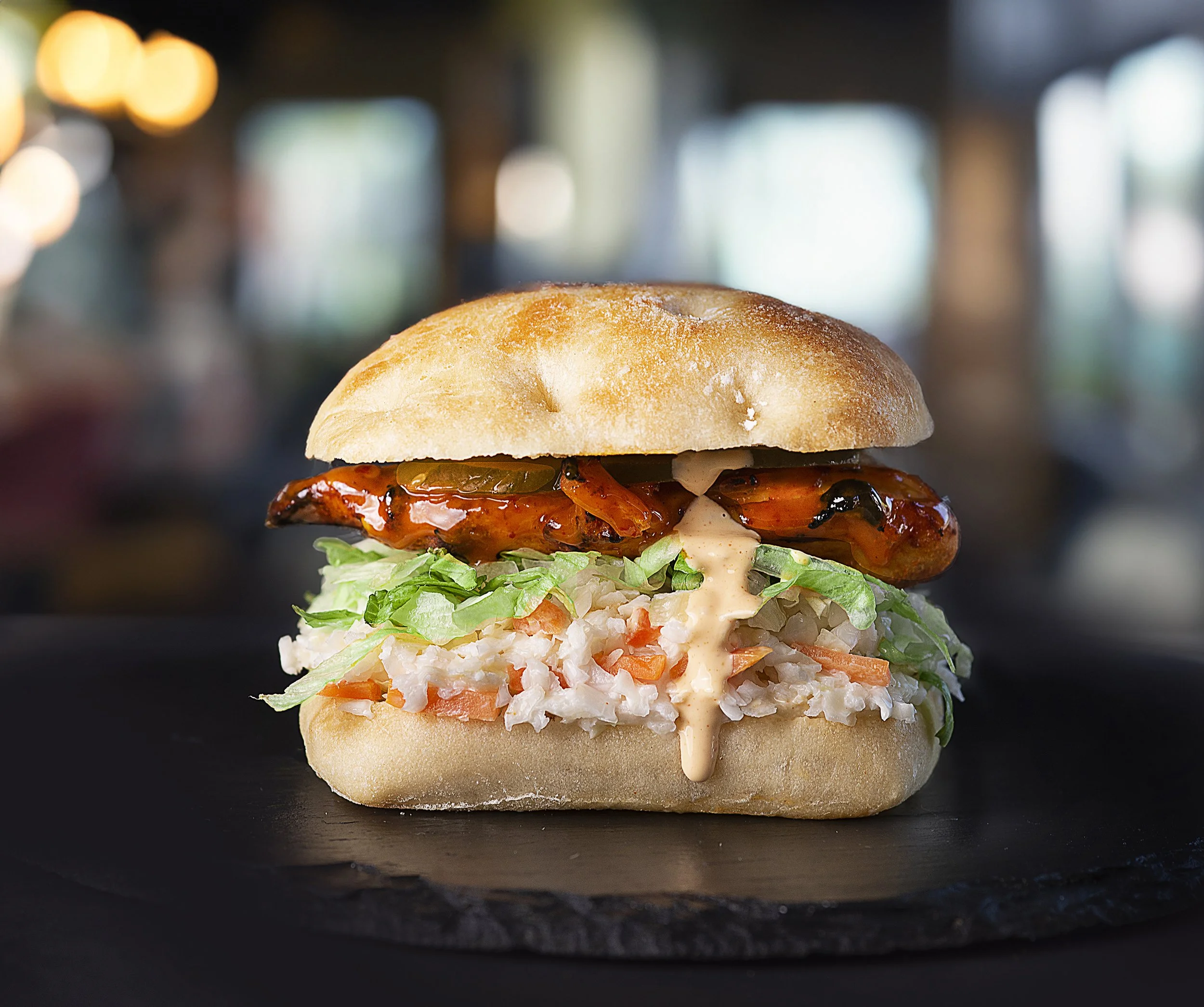 Juicy burger by Chicago food photographer 