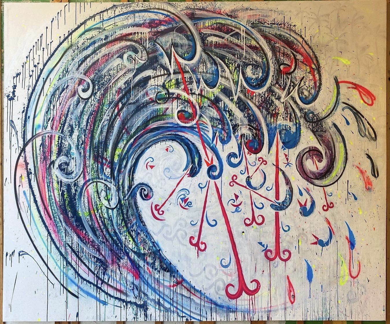 Rogue Wave 72x72 acrylic on canvas 2021