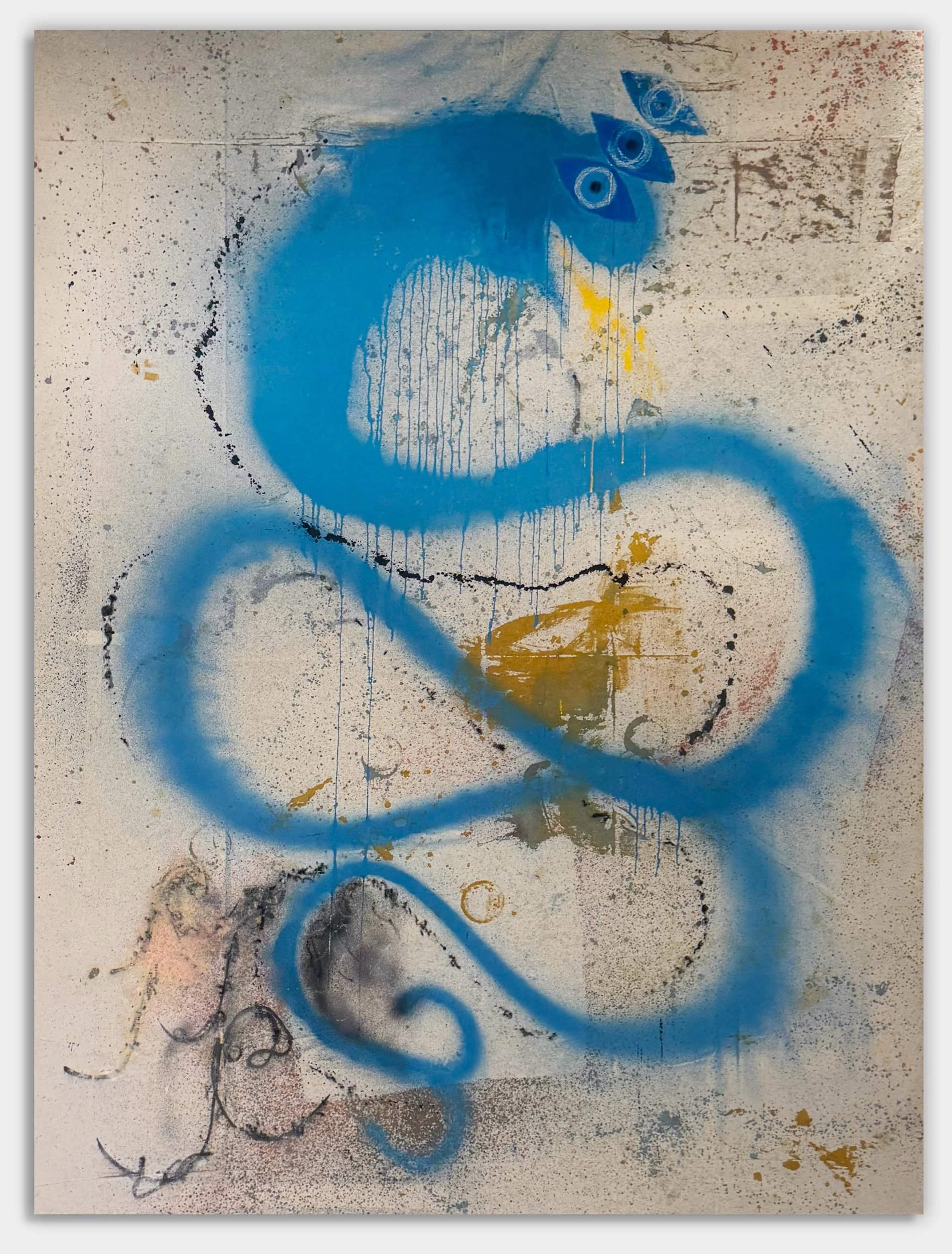 “Sea Serpent” 92x72 acrylic and spray paint on canvas 2025