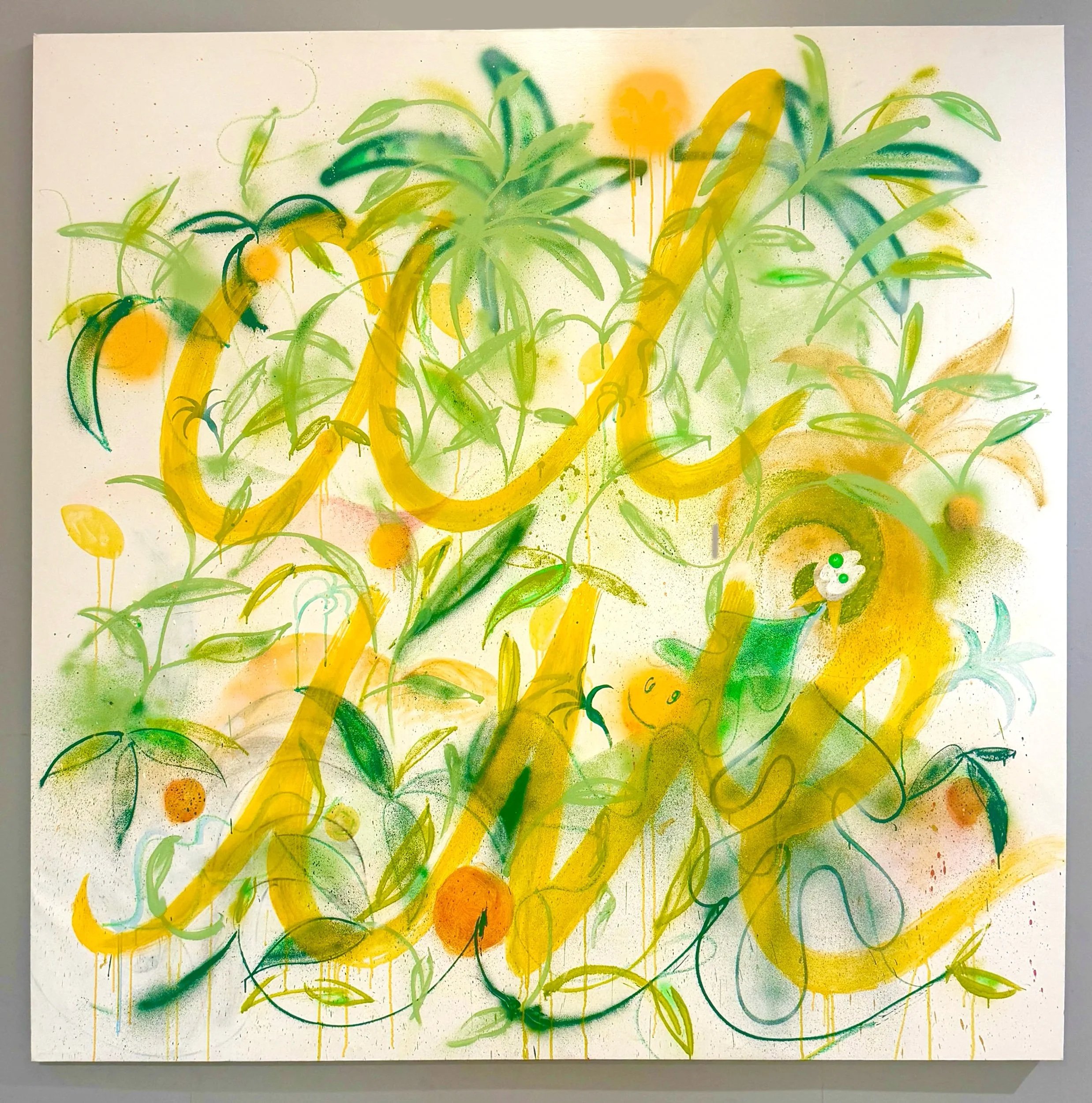 “Alive with Pleasure” 72x72 acrylic on canvas 2025