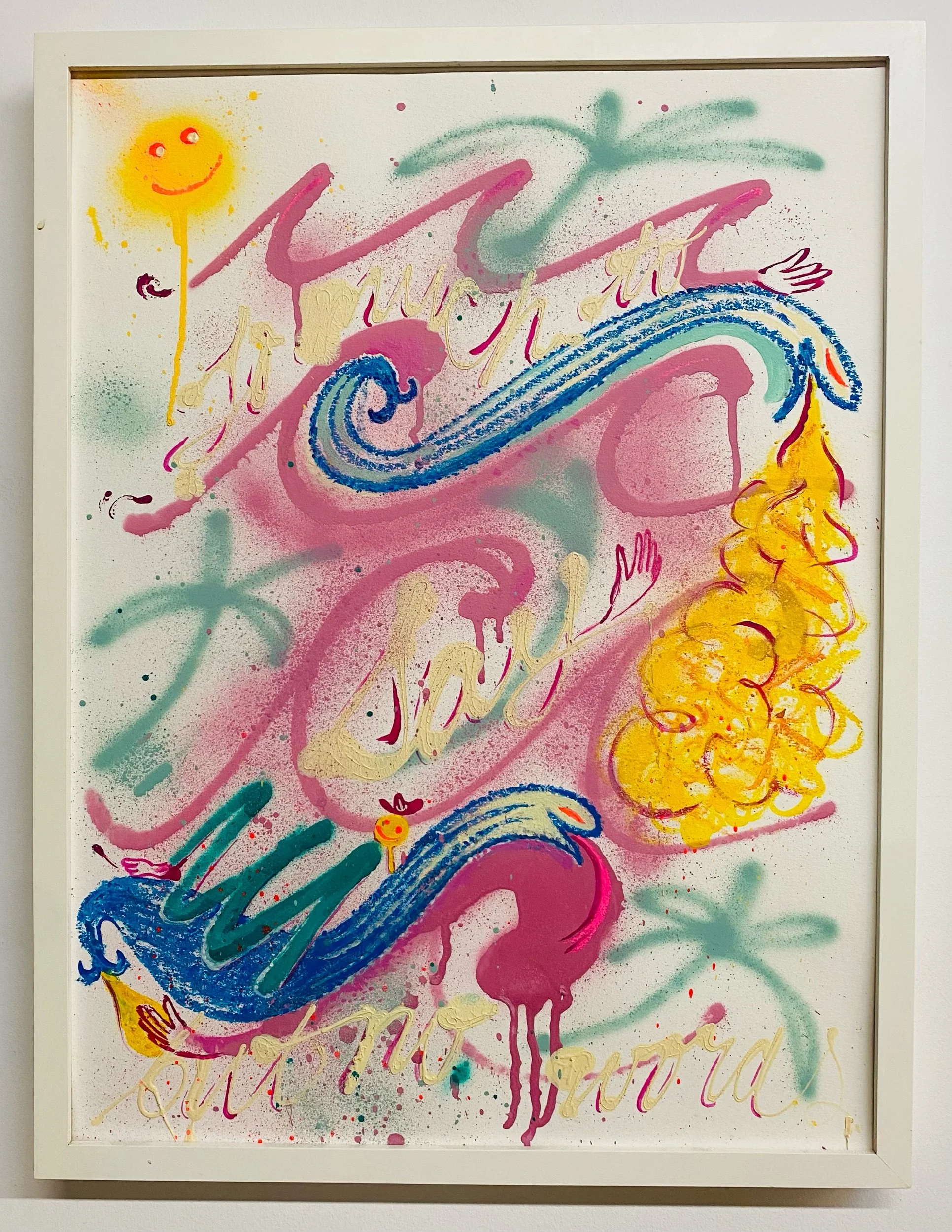 No Words 24x18 pastel and spray paint on paper 2024