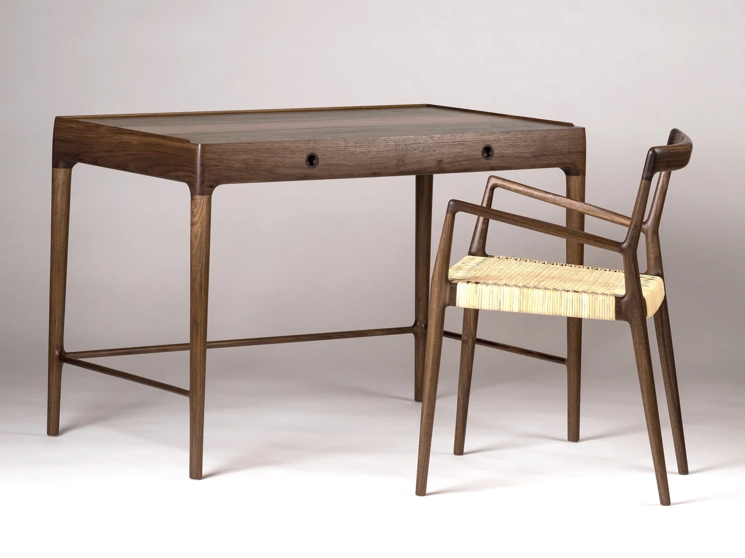   LD-14  - ladies desk in walnut with maple drawers.  Price: On Request  Photo Credits MARK JULIANA 