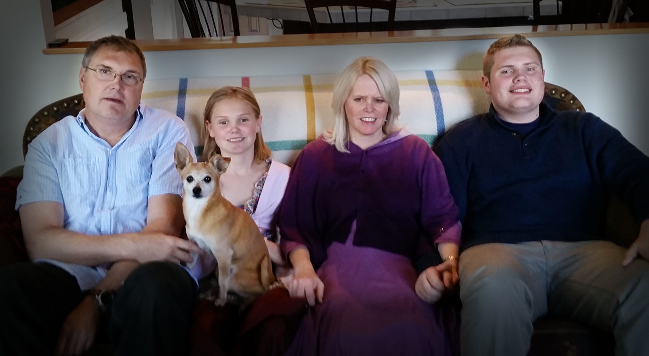 Barbara Morton with her children and husband, who all have type 1 diabetes. 