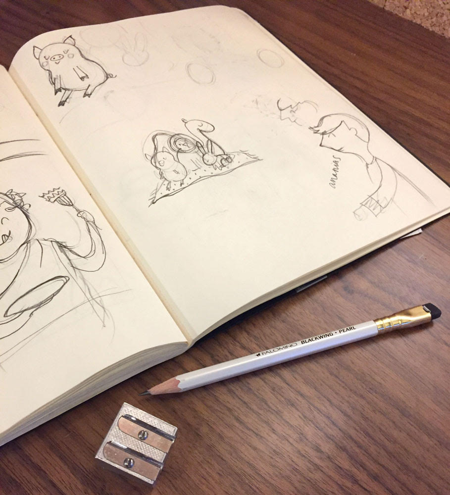 "I’m very picky about my pencils! I almost exclusively use a Blackwing Pearl by Palomino . They are so fabulous that they tend to wander off my desk and into my kids' hands all the time."