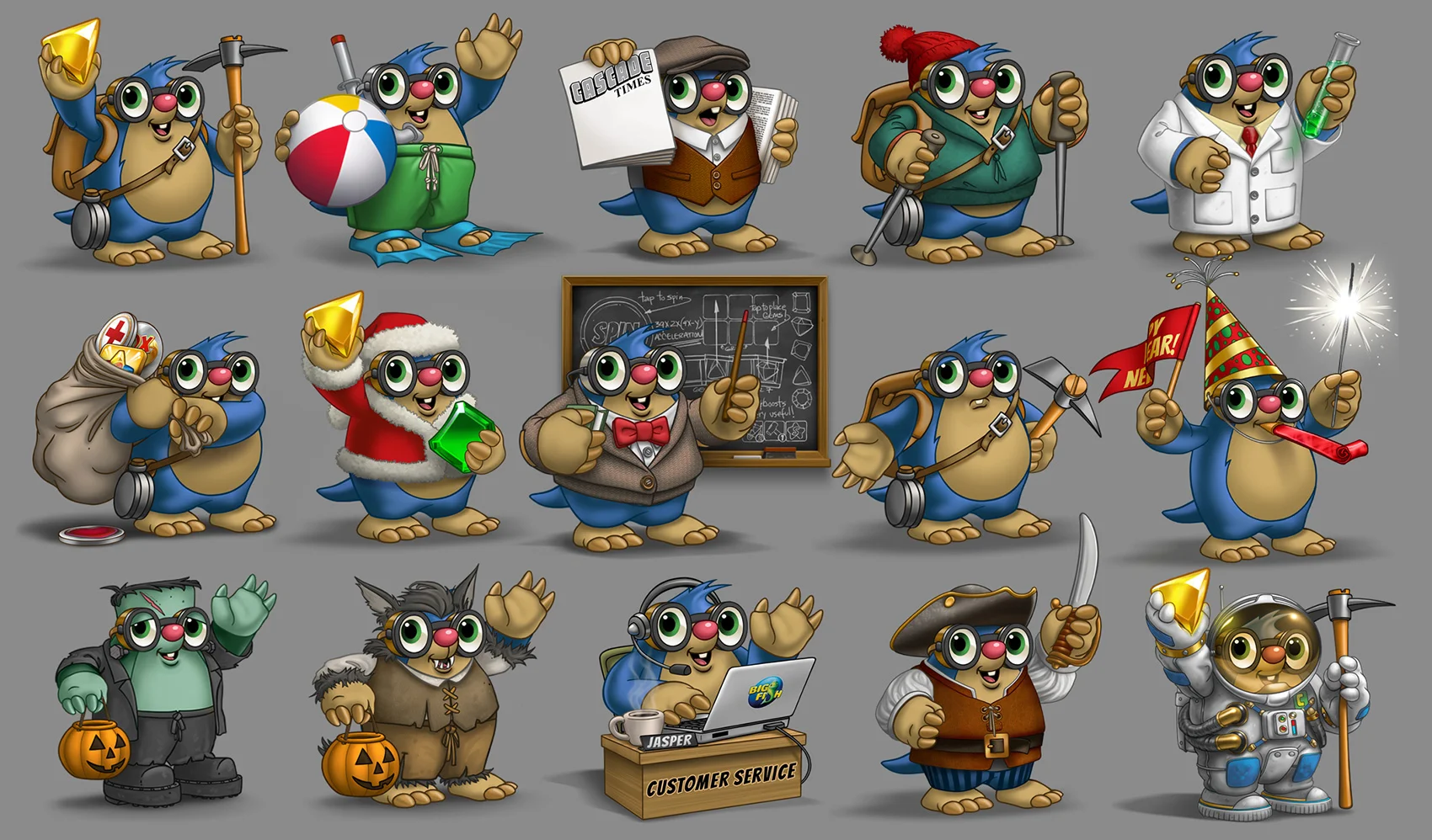 "Jasper the Mole" Game Mascot