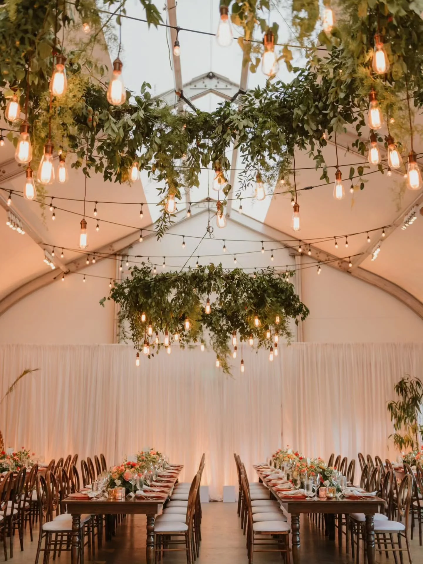 Make sure you always look up! We still love how this lighting installation completely changed the look of the reception space @conservatoryofflowers 

@vivianchenweddings @revelfloral @hensleyeventresources @gotlightsf 

San Francisco Conservatory of