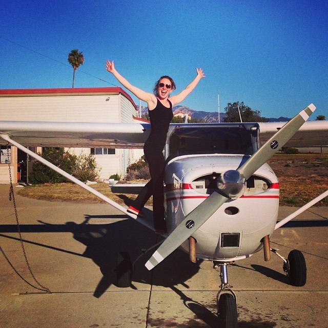 Jessie Davidson - Instrument Rating 1/14/14, N7593X, Mike Fountaine One year after her first solo!