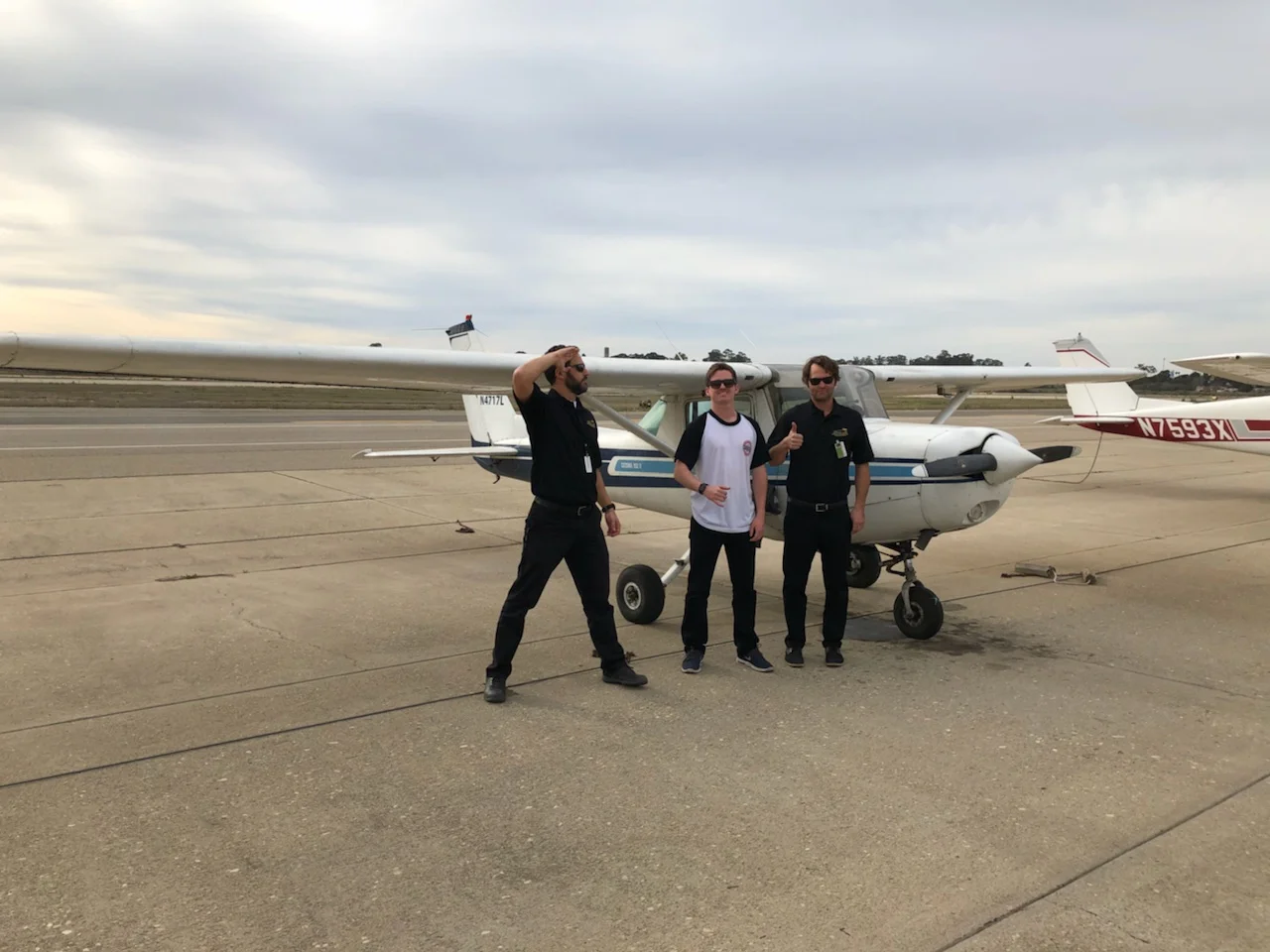 Akila's first solo flight! Good job!
