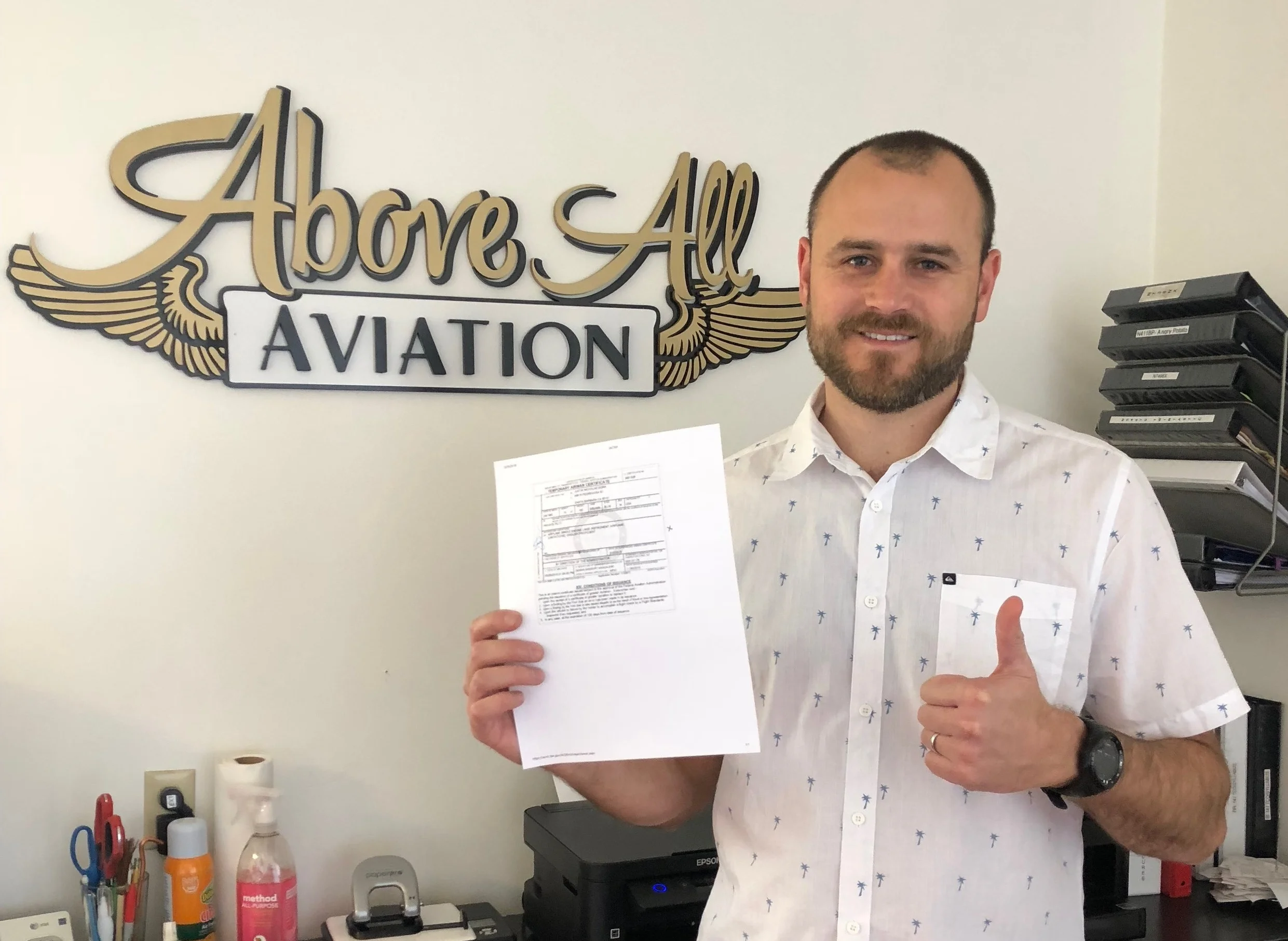 Congrats to Above All's newest Instrument Rated Pilot, Justin! 3/25/18