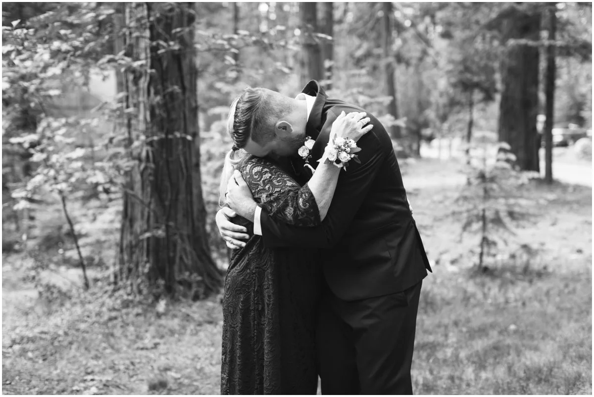 An emotional moment between mother and son.
