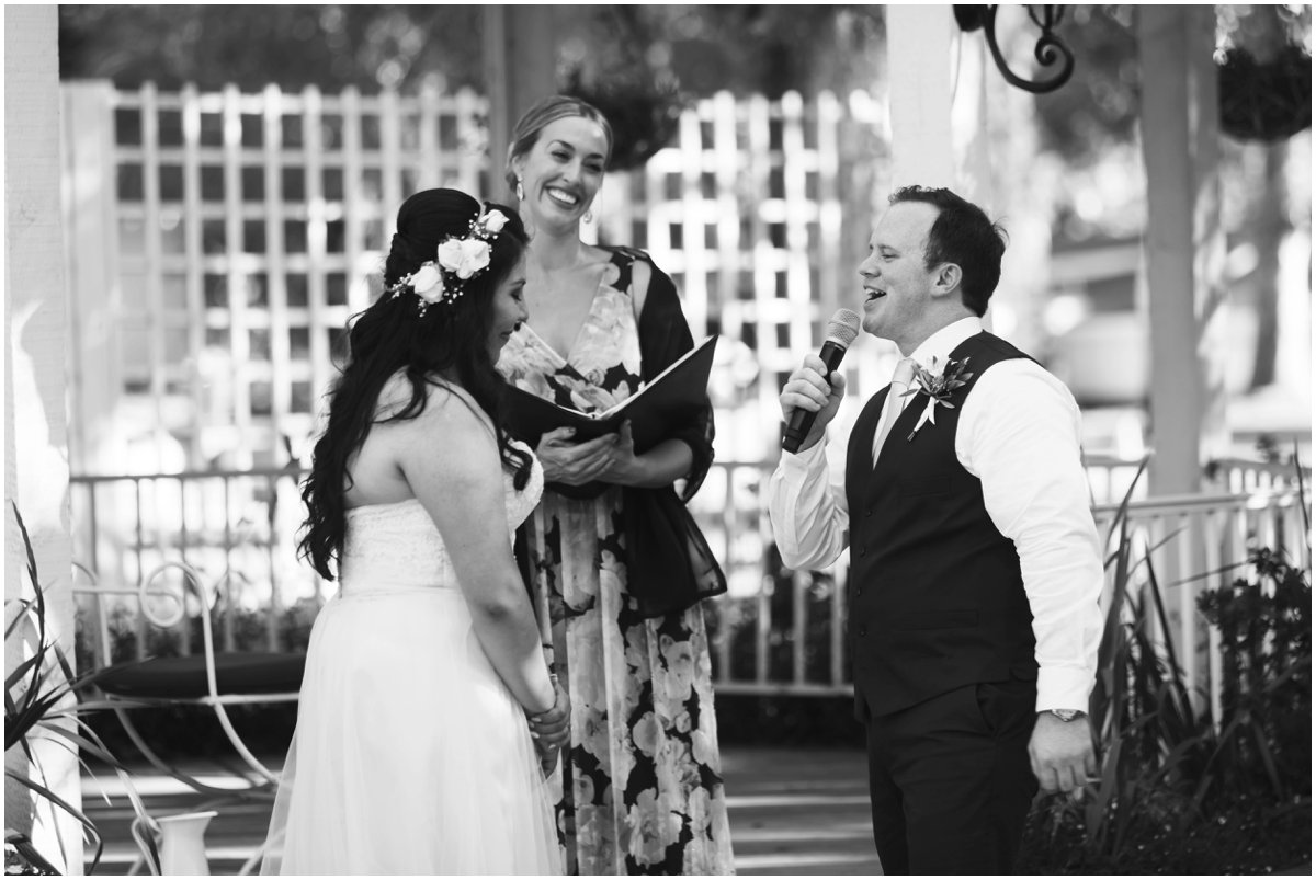 Spencer sings to Karla during his wedding vows.