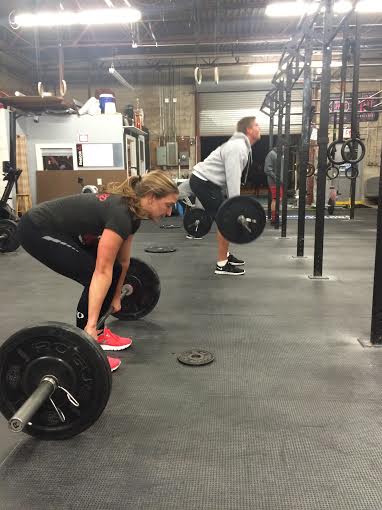  Michele right before she sets her spine and hits her clean