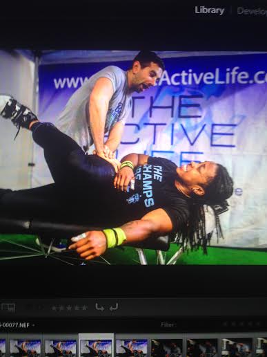 I had my hands on some extremely gifted athletes today, above is a photo of me treating Taylar Stallings (A woman with a 500# deadliest and a 225# Snatch - She hit it for the first time right after I got done treating her!). WOD You are going to have to show up to find out. See you in the Rec Center Parking Lot at 10am. The gym door will be locked Sunday. MEET AT THE REC CENTER ON MAGNOLIA BOULEVARD.