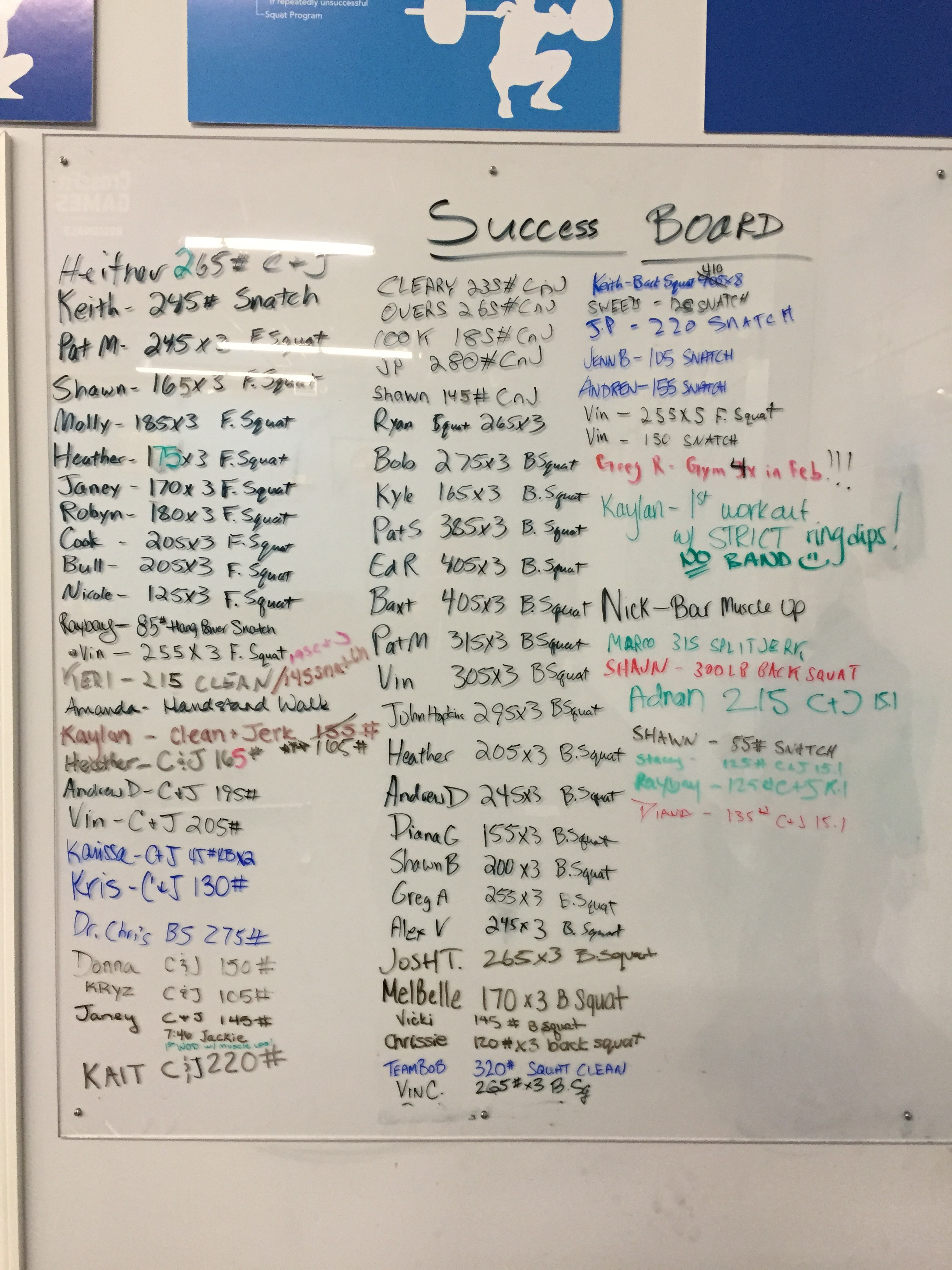 February's success - make sure to jot it down on the board if you do something awesome... 