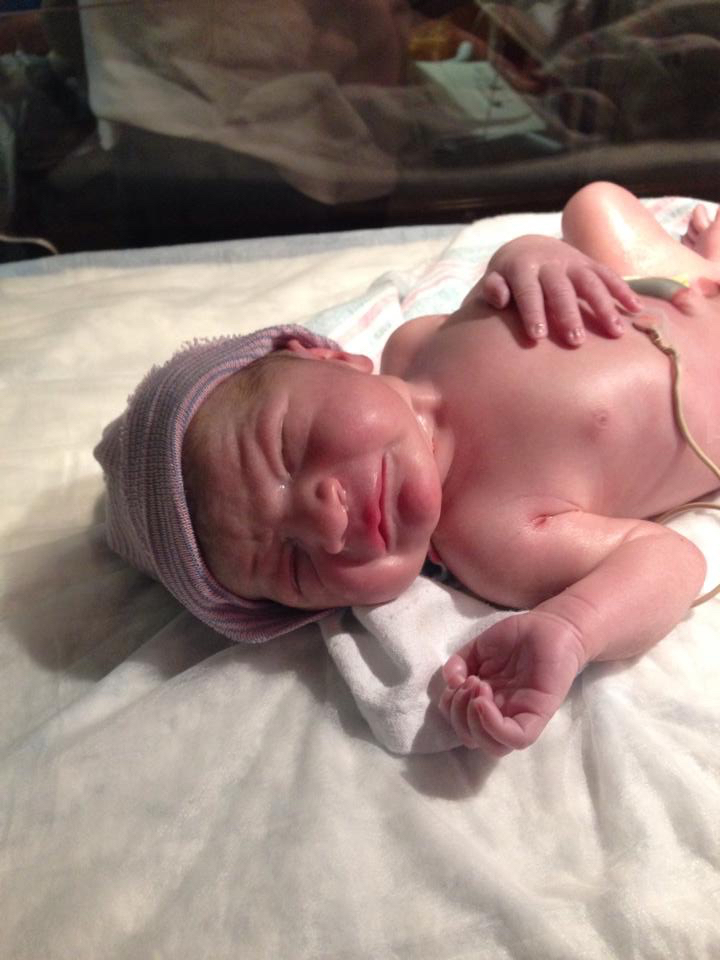 Congrats to Canepa who had her baby. He already has the "just finished a CrossFit workout recovery position" down 
