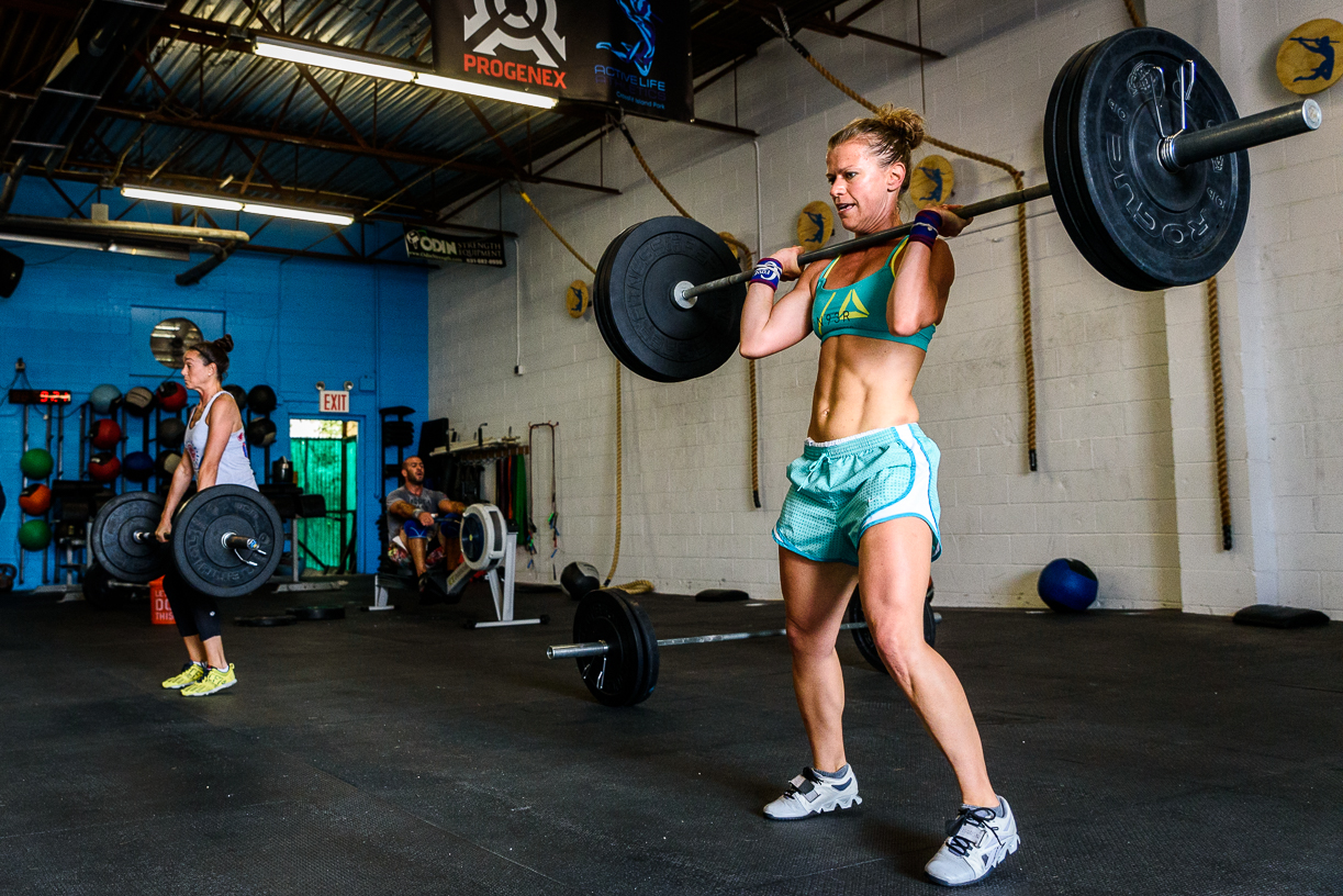 Alicia and Jenn during today's WOD!