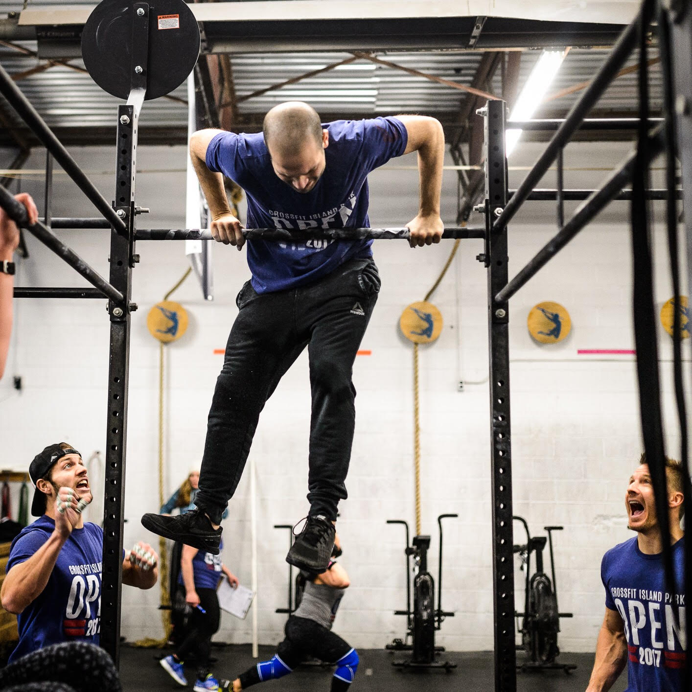 Chris Toffelo getting his first muscle up during 17.2 Photo: Shaun Cleary @supercleary