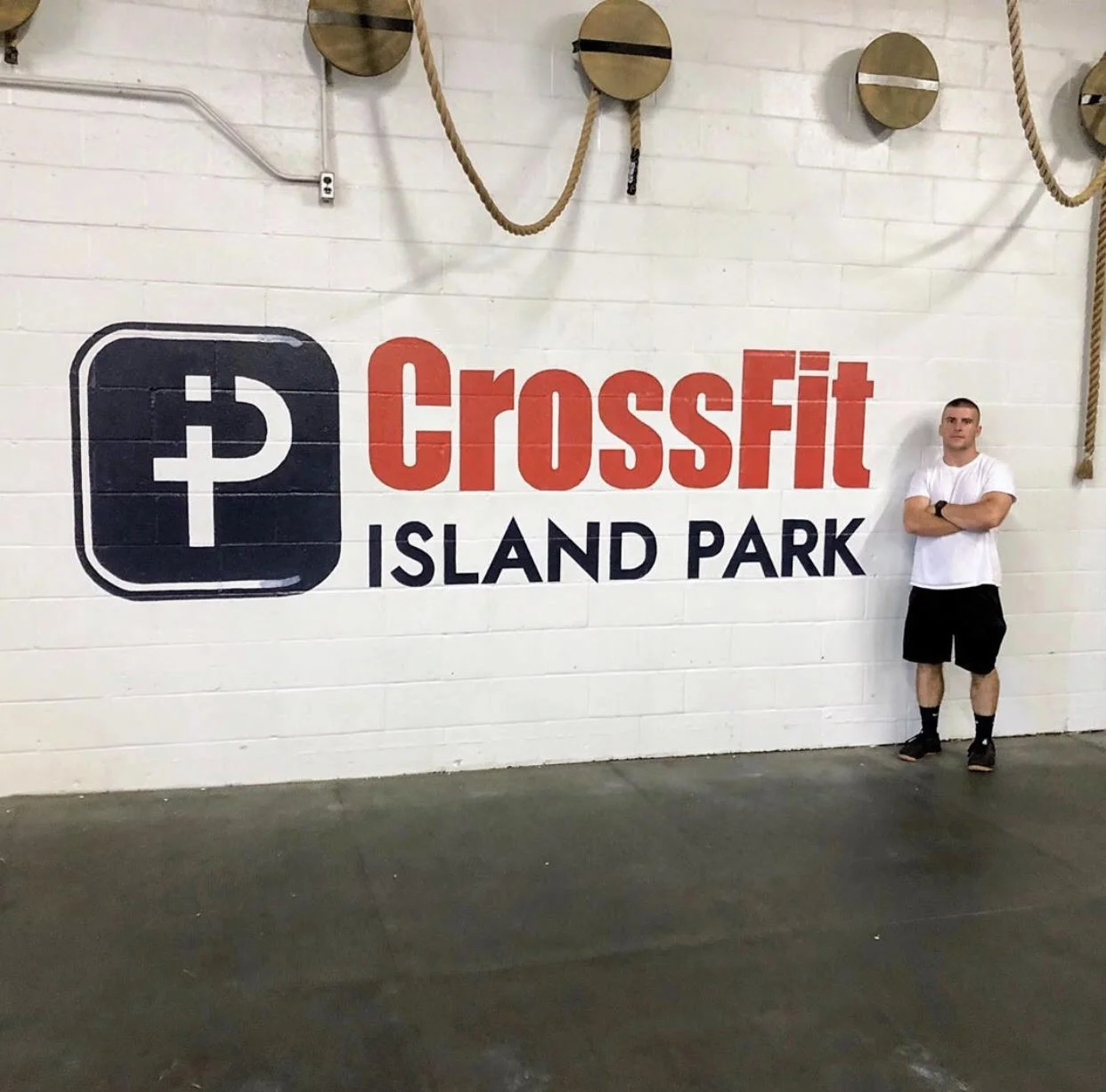 Andrew Hieb painted our logo on the wall last week.