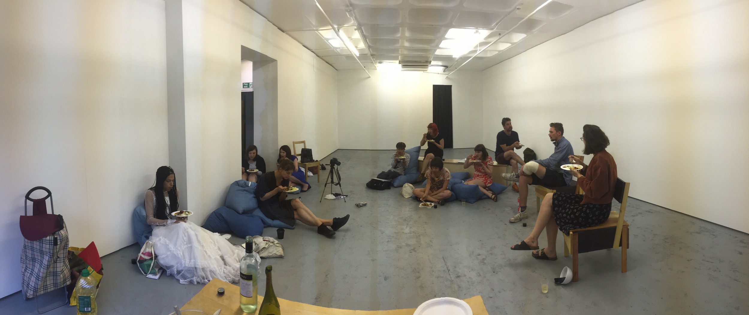 A panoramic photo of the meal we shared after the Fourth Tanteo Research Roundtable. 
