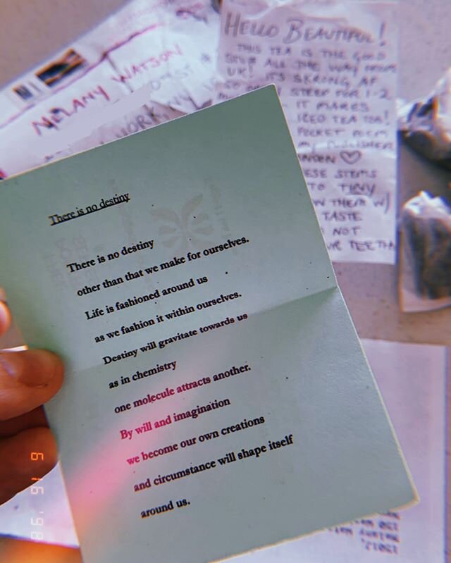 #Tea &amp; #Poetry all the way from #London. I needed this message today. Thank you to my sweet friend @kimloganmusic for my sweet gift. It got lost in the mail but arrived right on time. 💫 (Gemini&rsquo;s are the most thoughtful earthlings and y&rs