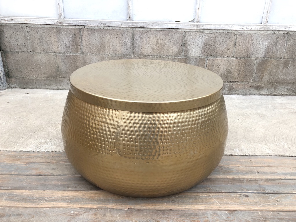 Wide Dimpled Metallic Table