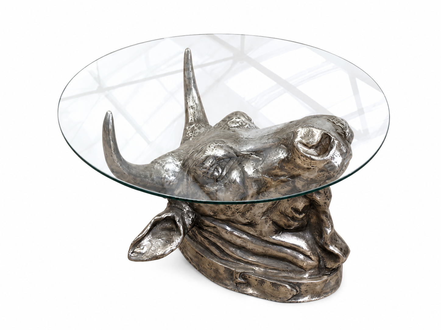 Lg Metallic Bullhead Coffee Table           