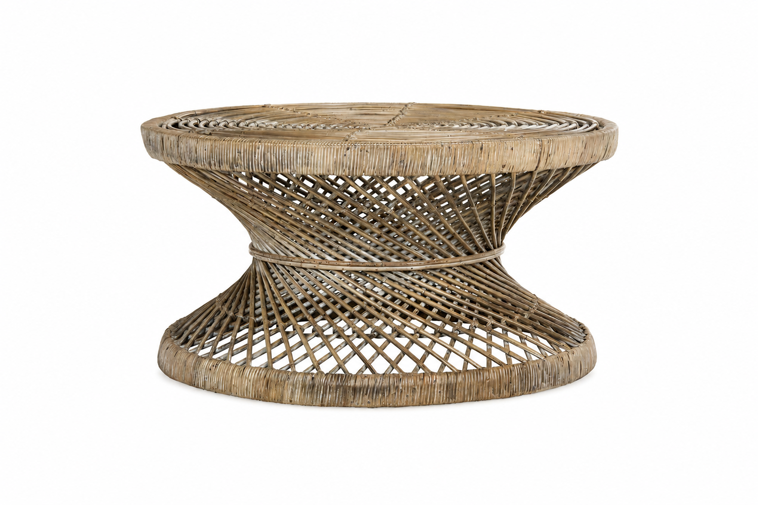 Grey Woven Hourglass Coffee Table 