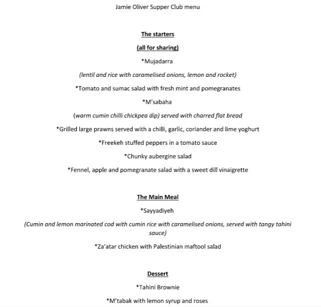 Jamie Oliver Supper club