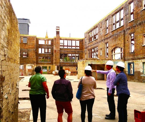 Locals toured the Myrtle Banks Elementary School development site, which became the new home of Dryades Public Market.