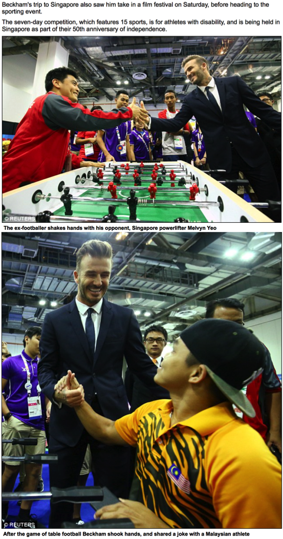  David Beckham visit, 8th ASEAN Para Games, The Daily Mail (www.dailymail.co.uk) 