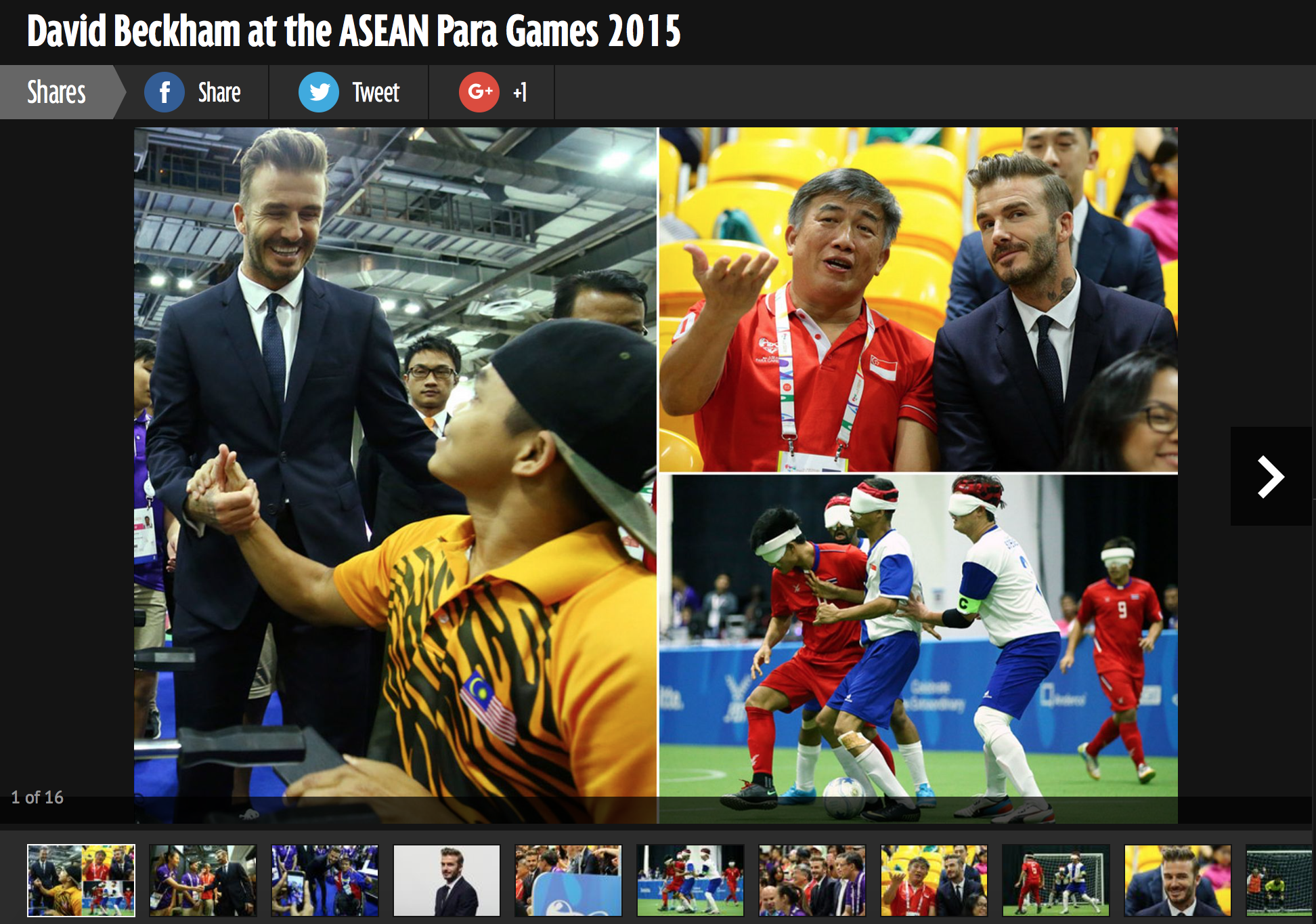 David Beckham visit, 8th ASEAN Para Games, Daily Mirror (mirror.co.uk)