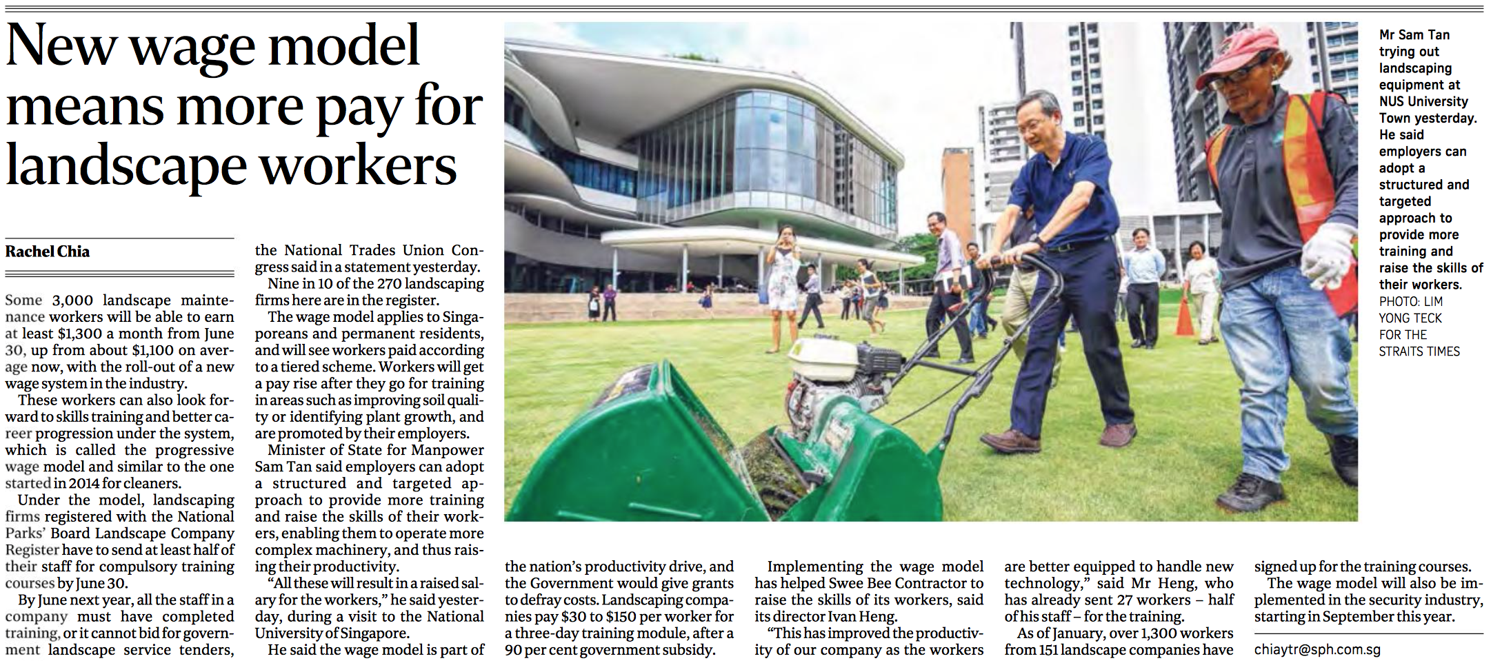  Landscaping industry feature for The Straits Times (www.straitstimes.com) 