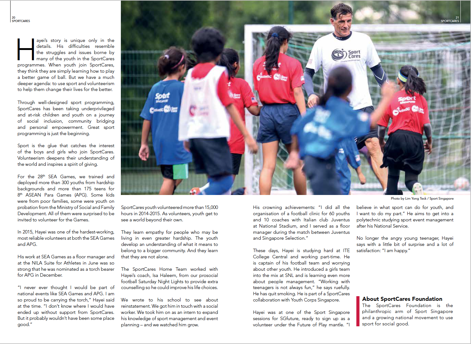 SportCares football feature for SportCares Foundation