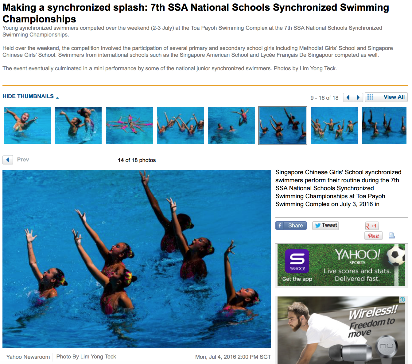  7th SSA National Schools Synchronized Swimming Championships for Yahoo! (www.yahoo.com) 