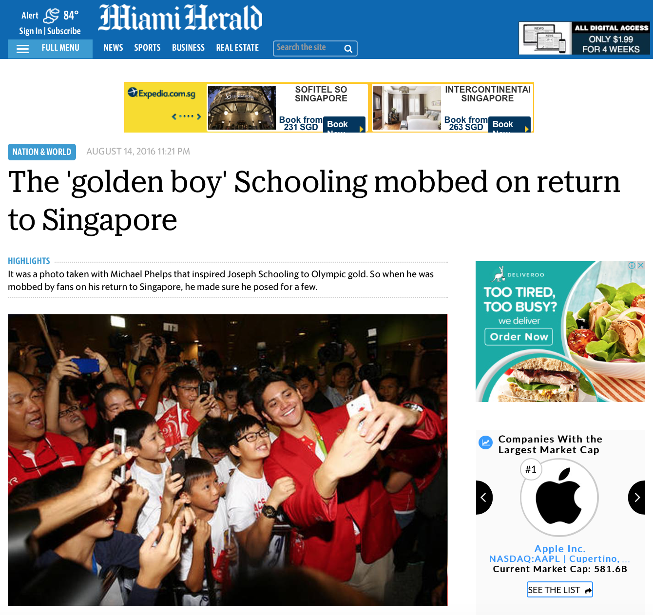 Joseph Schooling's Singapore return for the Associated Press (www.apimages.com) 